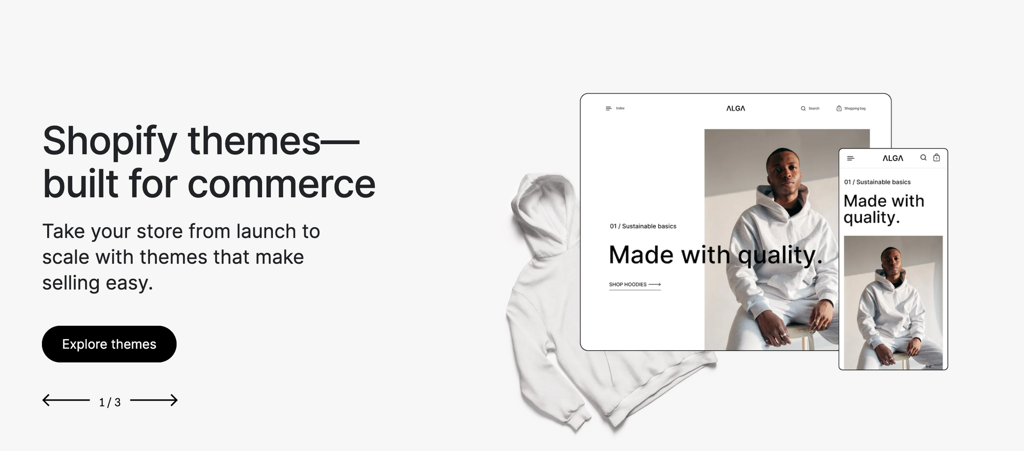 Shopify fashion themes from the theme store
